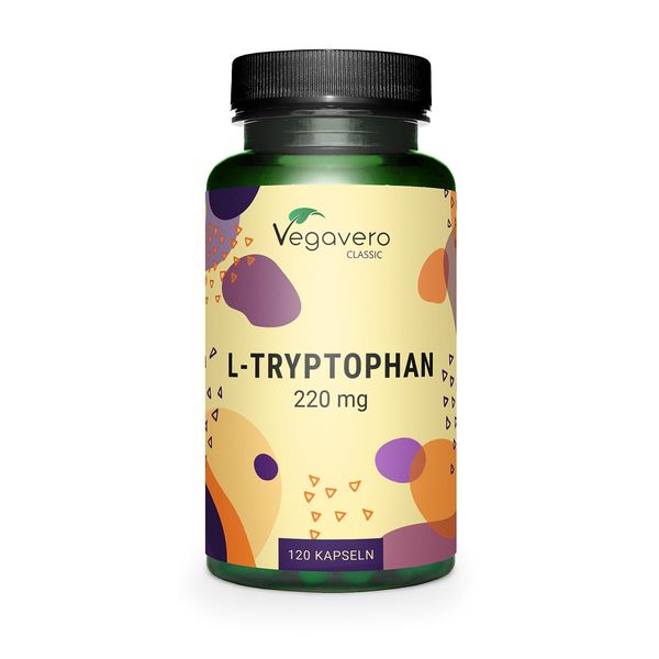 Vegavero L-Tryptophan 220mg | 120 Capsules (4 Months Supply) | NO Additives | Lab-Tested | Pure L Tryptophan Supplement | Vegan