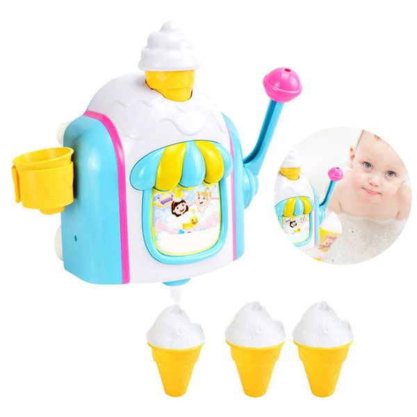 Bath Bubble Machine,Bath Toys for Toddlers 3-4 Years,Ice Cream Foam Maker Bath Toys for Kids Ages 4-8,Bubble Pretend Cake Play Set Water Bathtub ice Cream Toys for Toddlers 3-5