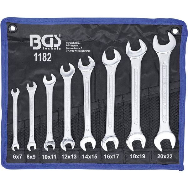 BGS 1182 | Double Open End Spanner Set | 6 x 7 - 20 x 22 mm | 8 pcs.