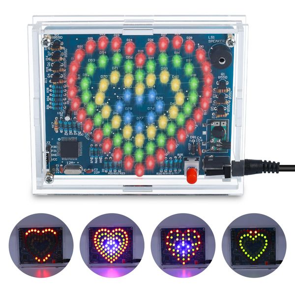 BANRIA Soldering Practice Kit, Heart-Shaped LED Light DIY Soldering Project Kit with 20 Flashing Effects, DIY Electronics Kit for Home School Training Learning,Christmas Present for Children/Lover