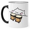 Kaffee-Tasse Bongo Cat Meme MoonWorks® schwarz unisize