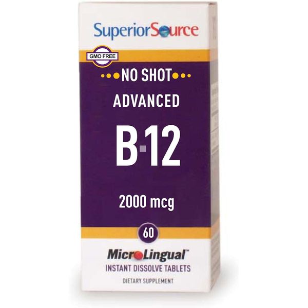 Superior Source Advanced B12 Vitamins 2000mcg Heart Support Energy 60 Count