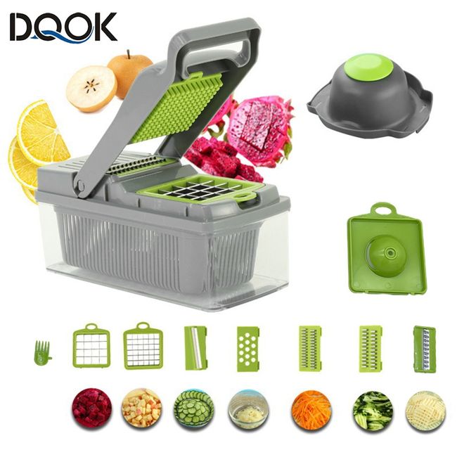 Vegetable Cutter Multifunctional Slicer Fruit Vegetable Peeler Grater  Kitchen Accessories Basket Vegetable Slicer 