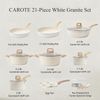 21Pcs Pots and Pans Set, Nonstick Cookware Sets, White Granite Induction Cookwar
