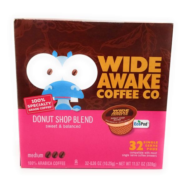 Wide Awake Coffee, Donut Shop Blend K-Cups, 30