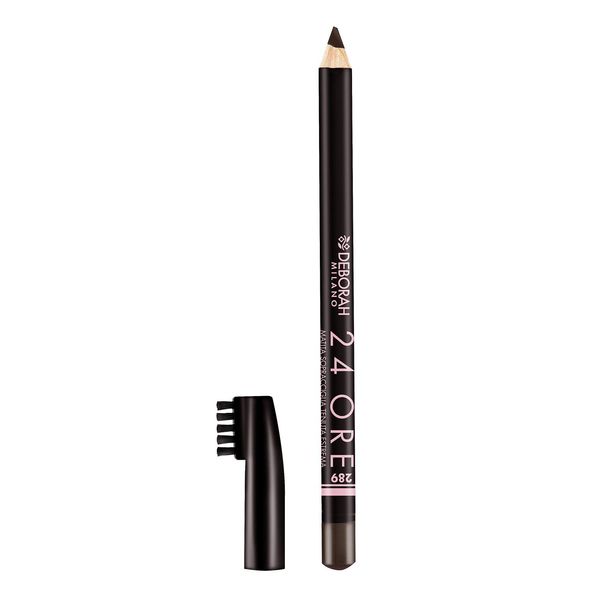 Deborah Milano Eyebrow Pencil, 24 Hours, 289 Brunette, Pencil with Long Hold Brush, Gives a Natural and Defined Finish, 1.2 g