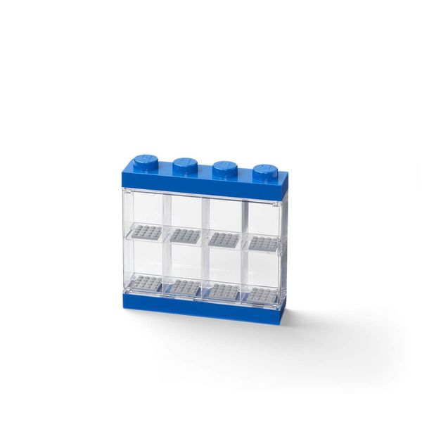 Room Copenhagen LEGO Minifigure Display Case, Stackable Storage Container for Collectible Figurines, 4 Stud, Bright Blue