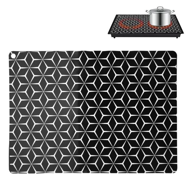 Mersyn Induction Hob Protector Mat, Induction Cooktop Mat, 52 * 78cm Multifunctional Silicone Induction Cooker Covers for Induction Stove(Black2)