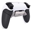 eXtremeRate Silver Real Metal Buttons (RMB) Version RISE 2.0 Remap Kit for ps5 Controller BDM-010 BDM-020 with Black Rubberized Grip White Back Shell, Programable Back Buttons - Without Controller