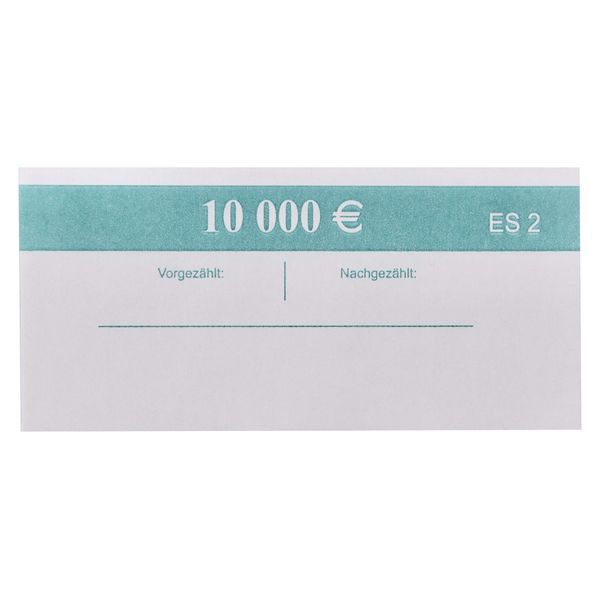 Euro Banderoles 100 EUR Green 100 x 100 € 2nd Series (10-50-100 Pieces) Money Wraps for 100 Banknotes Money Bundles (Pack of 10)