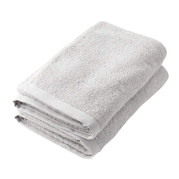 Muco Towel, Daily Bath Towel, Senshu Towel, Made in Japan, 100% Cotton, Water Absorbent, Set of 2, Same Color, Champagne