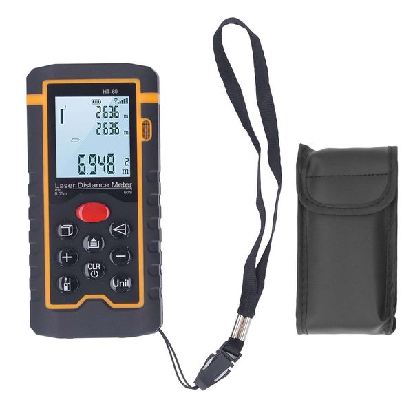 LCD Distance Meter, 0.05-60m Distance Meter High Precision LCD Display Handheld Distance Meter for Professional DIY Enthusiasts