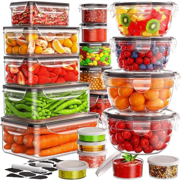 40 PCS Food Storage Containers with Lids Airtight (20 Lids &20 Containers)