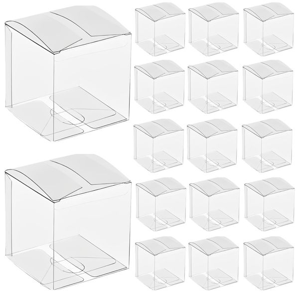 fogman Gift Box Transparent Plastic Packaging Present Clear 20 Piece Set (8 x 8 x 8 cm)
