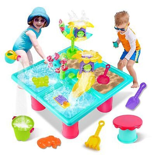 VATOS Water Table for Toddlers 1-34-in-1 Outdoor Kids Water Table Play Toys