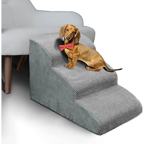 3 Steps High Density Foam Dog Stairs Ramps,Non-Slip Pet Steps for Older Dogs,Pet