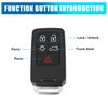 X AUTOHAUX Car Keyless Remote Key Fob Shell Case PG788A 5 Key Button Black