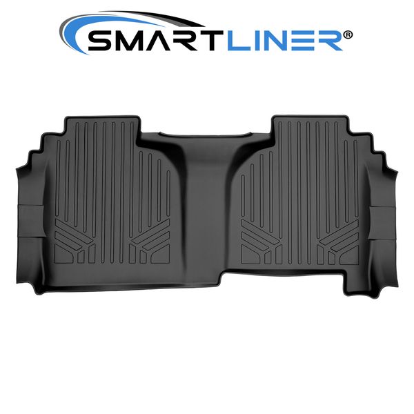 SMARTLINER Black  2nd Row Floor Mat Liners for 2019 Silverado/Sierra Double C