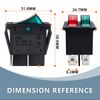 Innfeeltech 2 Pcs Mini Rocker Switch Red and Green KCD2-101 4 Pin 4 Position Toggle Switch with 2 Waterproof Caps