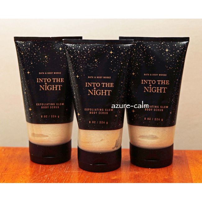 Bath Body Works INTO THE NIGHT 8ozs Exfoliating Glowing Body Scrub x 3 FREE SHIP