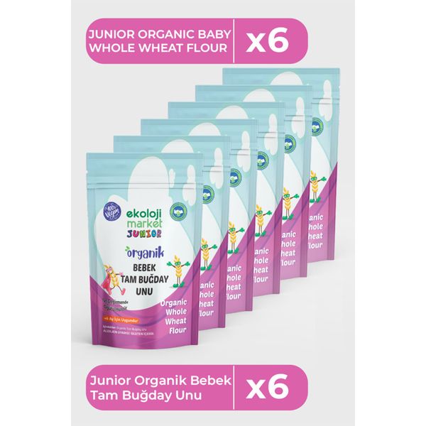 Organik Bebek Tam Buğday Unu 250 gr 6 lı Paket  Organic Baby Whole Wheat Flour 250 gr 6 Pack