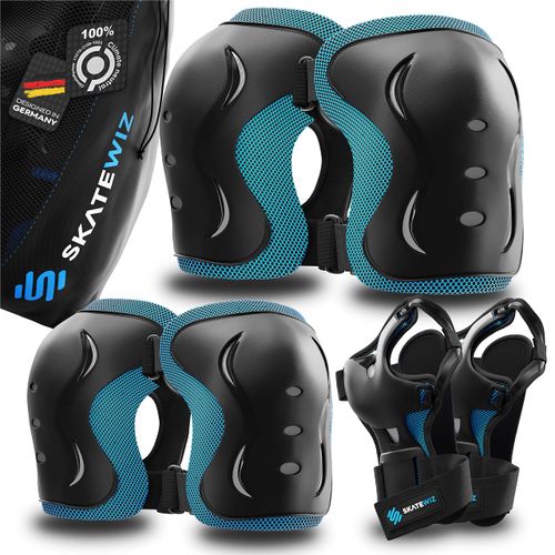 SKATEWIZ Children's Knee Pads – Impact Size XS in Blue – Protectors Inline Skates Protectors for Men, Women and Children