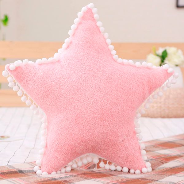 elfishgo Creative Star Moon and Cloud Plush Pillows Stuffed Toys (Pink, Star)