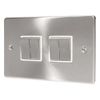 SATIN CHROME 4 GANG 2 WAY 6 AMP LIGHT SWITCH C308BCW