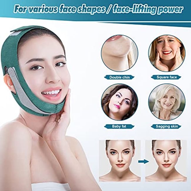 Initially Delicate Facial Thin Face Mask Slimming Bandage Skin Care Belt Shape and Lift Reduce Double Chin Face Mask M