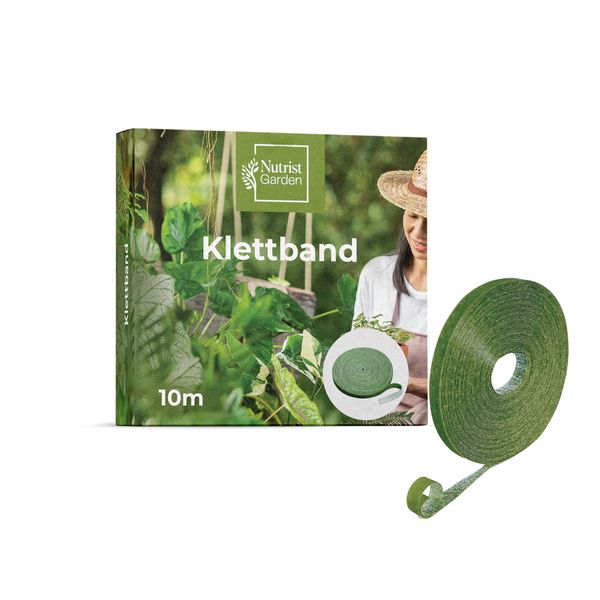 nutrist Garden 10 Meter Pflanzenband aus Luft- & lichtdurchlässigem Gewebeband - Reißfest & Baumbefestigung Bindeband - Baumschnur und Blumenbinder - Pflanzenbinder für den Garten - Baumbinder