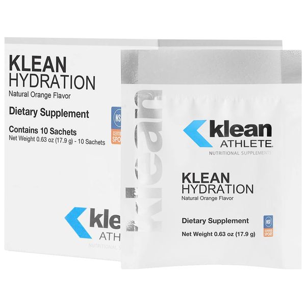 Klean ATHLETE Klean Hydration | Electrolyte Replacement Formula to Hydrate, Maintain Electrolyte Balance, and Rehydrate During Physical Activity | 10 Sachets | Natural Orange Flavor