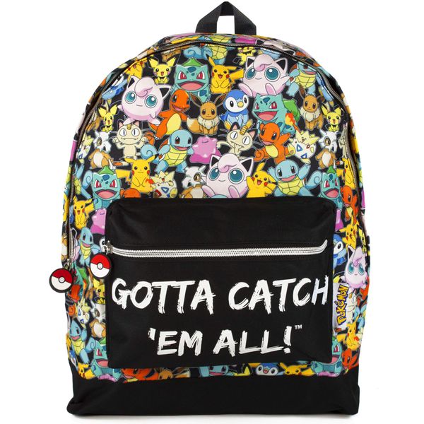 Pokemon GOTTA CATCH EM ALL Official Backpack School Bag with Adjustable Straps