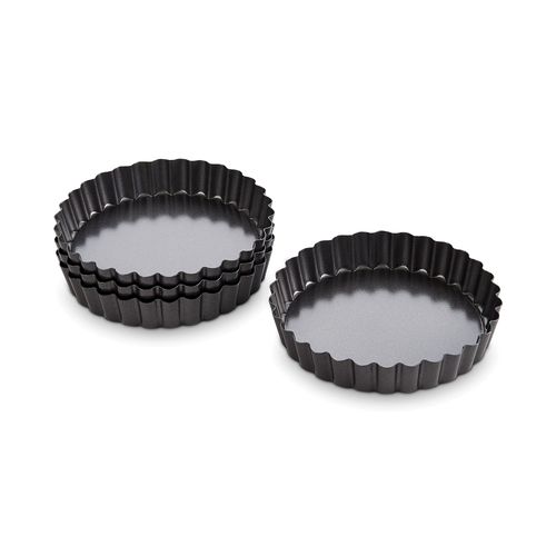 Mrs. Anderson's Baking Quiche Pan Set, Non-Stick Carbon Steel, 4.25-Inches, Set of 4