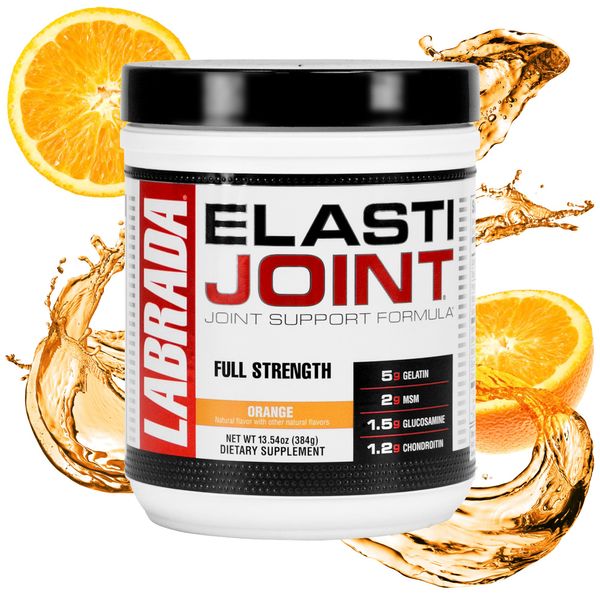 Labrada Nutrition Elastijoint, Orange Flavor,Glucosamine Joint Support Supplement Powder for Men & Women, Joint Pain Relief & Bone Health Supplement with MSM, Glucosamine Chondroitin MSM Gluten-Free