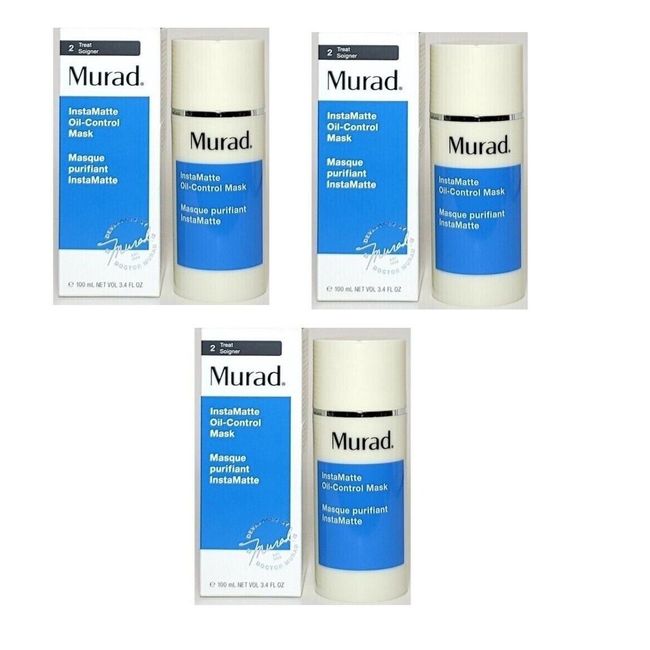 3x Murad Insta Matte Oil-Control Mask Repair ACNE 3.4 Fl.oz each /New Sealed Box