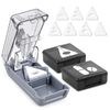 Fullicon V-Shape Pill Holder & Splitter for Small Pills & Tablets, All Shapes, Two Large Boxes Included