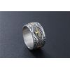 KnBoB Men Ring Cubic Zirconia Retro Pattern Eagle Silver Black Ring Stainless Steel Size V 1/2