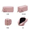 Rownyeon Makeup Pouch, Portable, Cute, Compact, With Many Compartments, Korean Style, Ribbon, Pen Case, Water Repellent, PU Small Items, Mini, Pink, Brush Holder, Pen Holder, Birthday Gift