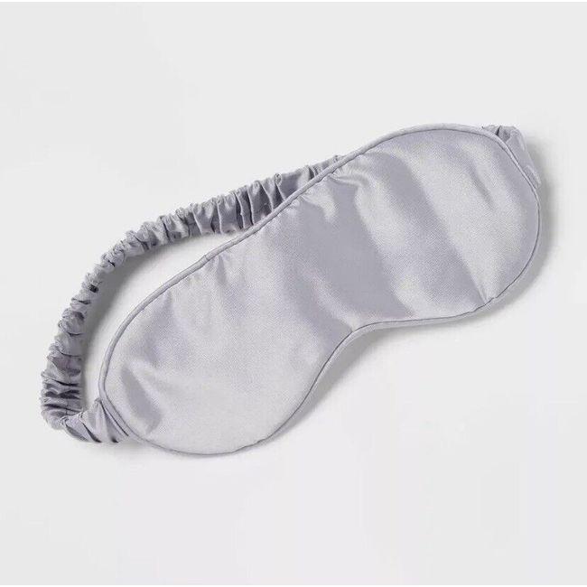 ROOM ESSENTIALS Light Gray Padded Satin Eye Sleeping Mask W/ Elastic Band