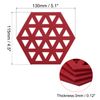 sourcing map Felt Coasters, 4pcs Hexagonal Pad Coaster for Drink Cup Pot Bowl Vase, Red