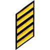 Uniform Service Hash Marks - Medium Gold on Black Felt Backing - 5 Hashes