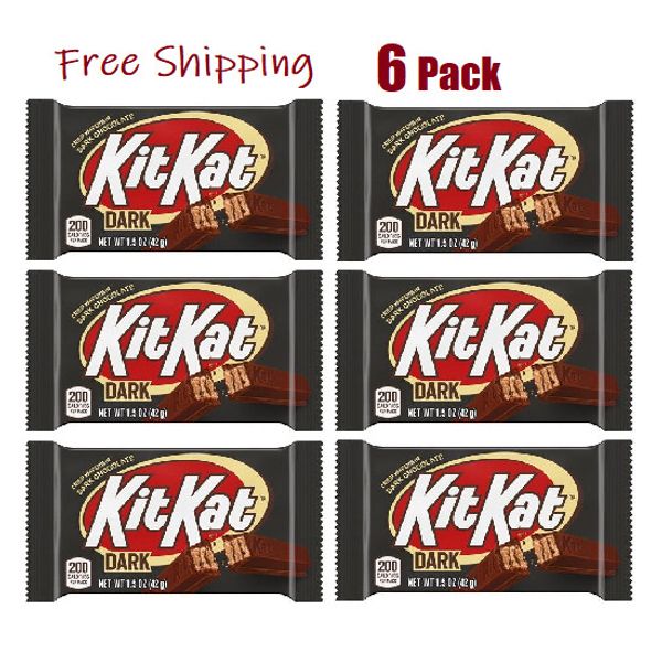 KIT KAT Dark Chocolate Wafer Candy Bars, 1.5 oz (6 Count)