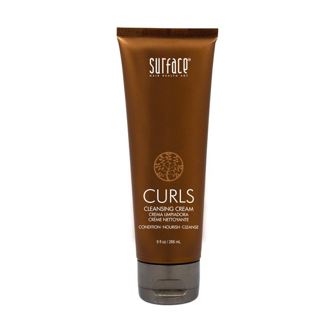 Surface Hair CURLS Cleansing Cream, Vegan And Paraben Free, No Lather Gentle Cleansing Conditioner for Curly and Wavy Hair, 9 Fl. Oz.