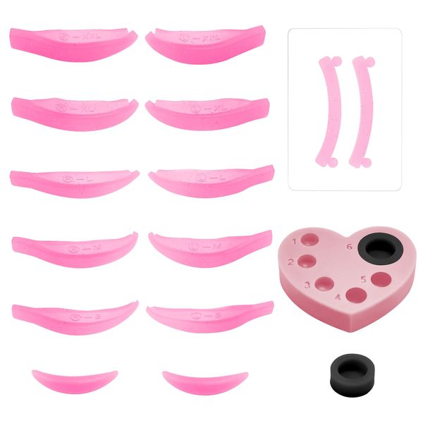 Libeauty Lash Lift Pad Eyelash Lifting Tool Set 16 Pcs Eyelash Curl Eyebrow Glitter Tool DIY Set for Beginners Salon Home Use