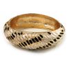 Avalaya Gold Plated Animal Pattern Hinged Bangle Bracelet (Black & White)