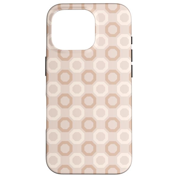 iPhone 16 Pro Beige Light Brown Classic Geometric Honeycomb Pattern Smartphone Case