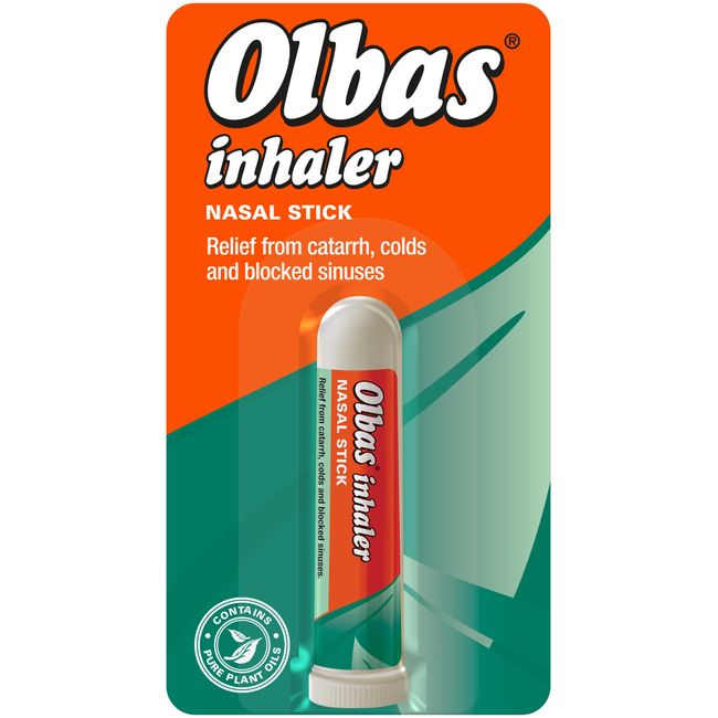 Olbas Nasal Inhaler - Nasal stick - relief from catarrh, colds and blocked sinuses,1 count