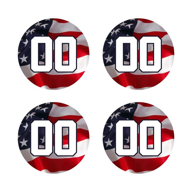 Custom Baseball Bat Decal Set - USA American Flag Design Bat Knob Sticker