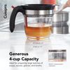Cuisipro Fat Separator with Bottom Release, Plastic, 4 Cup Strainer with Handle, Grease Strainer Dishwasher Safe, Oil Separator for Kitchen