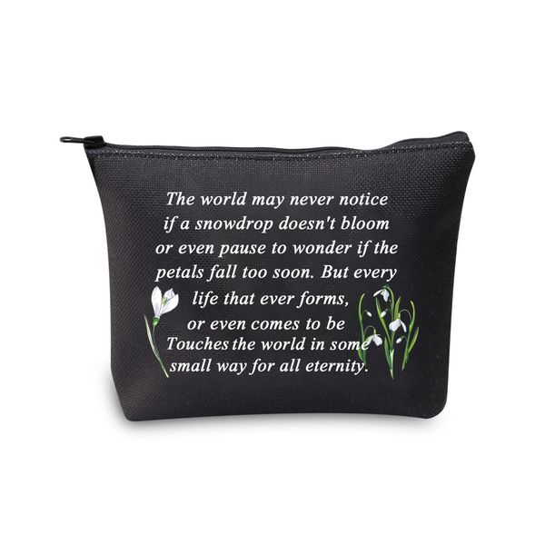 Snowdrop Flower Gift Makeup Bag Snowdrop Gifts Inspirational Quote Snowdrop The Flower of Hope Cosmetic Travel Bag (Snowdrop Bag)